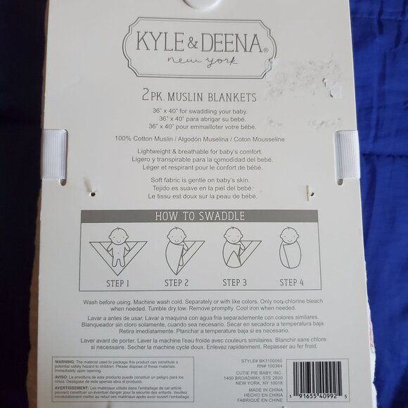 2 NWT Kyle & Deena PINK Baby Blankets Golf Themed 100% Soft Cozy Cotton Muslin - Picture 6 of 11